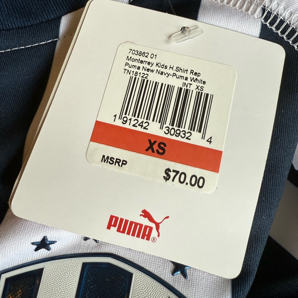 NWT Kids PUMA MONTERREY RAYADOS HOME JERSEY Soccer - Picture 8 of 8